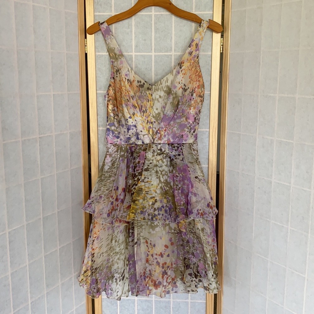 Colorful Spring Dress with Tulle Ruffled Skirt